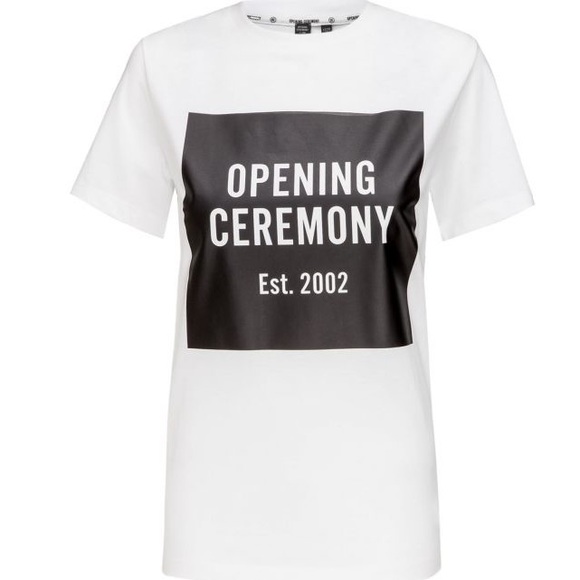 Opening Ceremony White T-shirt with Black Box XS - Picture 1 of 5
